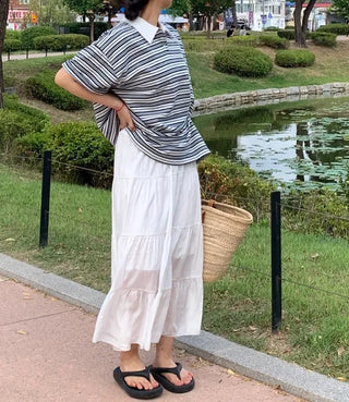 Dako Multi Stripe Over Collared Tee
