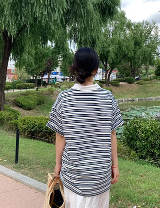Dako Multi Stripe Over Collared Tee