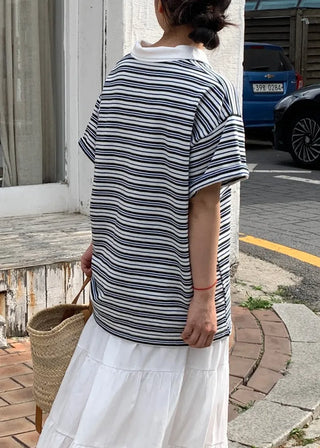 Dako Multi Stripe Over Collared Tee