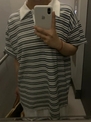 Dako Multi Stripe Over Collared Tee