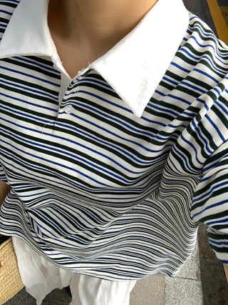 Dako Multi Stripe Over Collared Tee