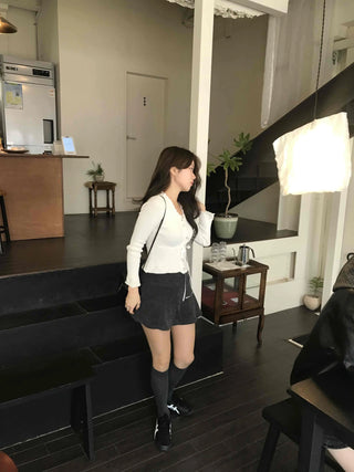 Soft delicate fit gold button cropped cardigan