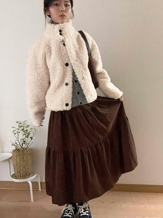 Asymmetrical Cut Elastic Waist A-Line Maxi Skirt