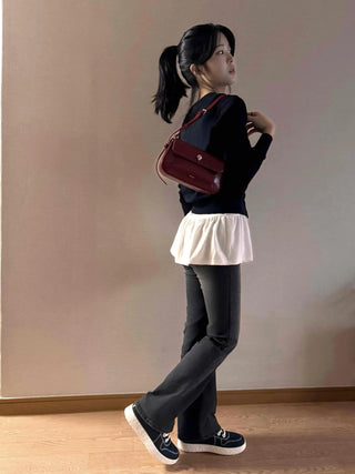 Center Button Crop Knit Vest