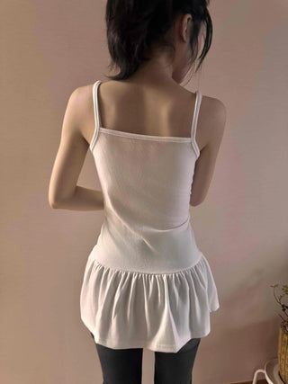 Center Button Crop Knit Vest