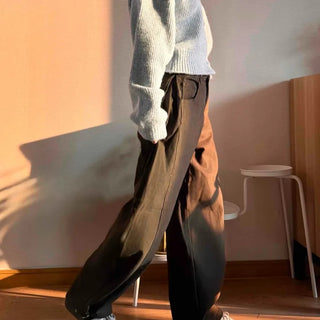 Color Block Two-Tone Wide Long Pants
