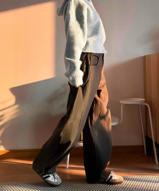 Color Block Two-Tone Wide Long Pants