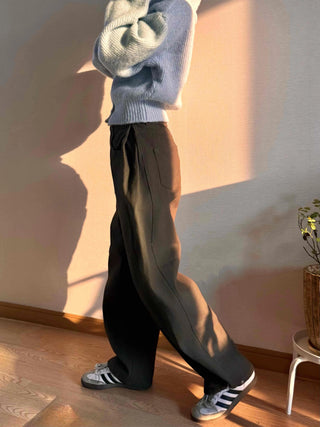 Color Block Two-Tone Wide Long Pants