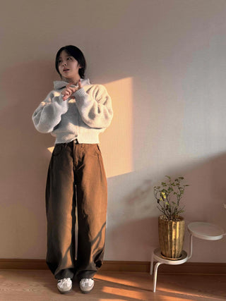 Color Block Two-Tone Wide Long Pants