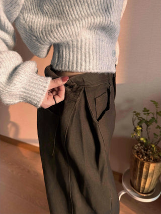 Color Block Two-Tone Wide Long Pants