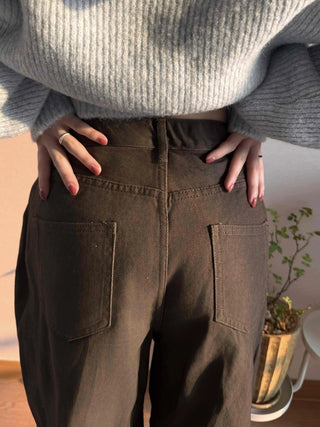 Color Block Two-Tone Wide Long Pants