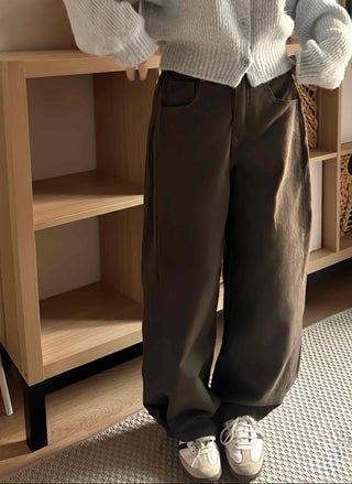 Color Block Two-Tone Wide Long Pants