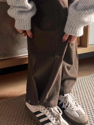 Color Block Two-Tone Wide Long Pants
