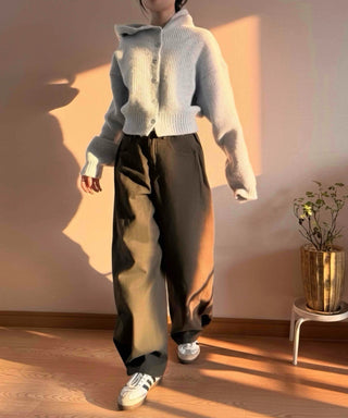 Color Block Two-Tone Wide Long Pants