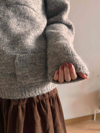 Vintage Boucle Short Collar Knit Cardigan
