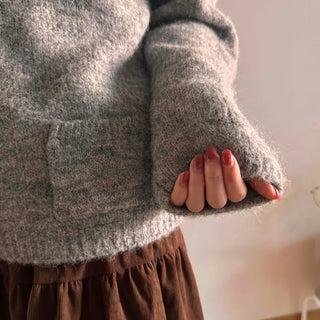 Vintage Boucle Short Collar Knit Cardigan