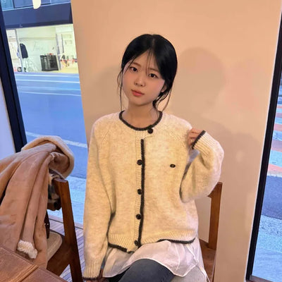 Chanel Tweed Knit Cardigan with Trimmed Pocket Points