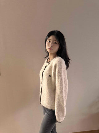 Chanel Tweed Knit Cardigan with Trimmed Pocket Points