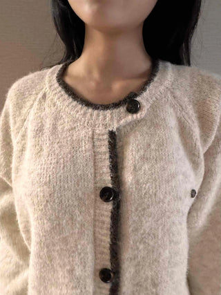 Chanel Tweed Knit Cardigan with Trimmed Pocket Points