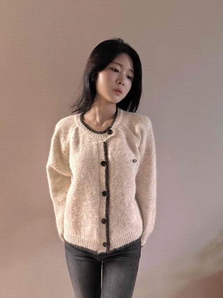 Chanel Tweed Knit Cardigan with Trimmed Pocket Points