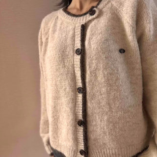 Chanel Tweed Knit Cardigan with Trimmed Pocket Points