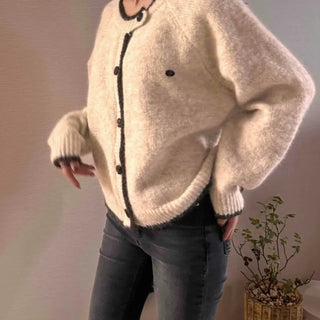 Chanel Tweed Knit Cardigan with Trimmed Pocket Points