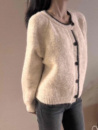 Chanel Tweed Knit Cardigan with Trimmed Pocket Points