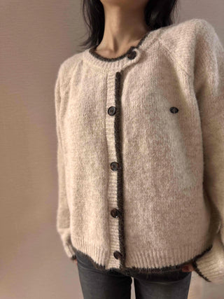 Chanel Tweed Knit Cardigan with Trimmed Pocket Points