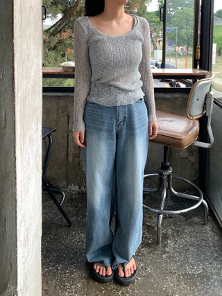 Mishu Catwashed Flickering Summer Wide Denim
