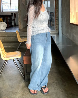 Mishu Catwashed Flickering Summer Wide Denim