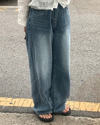 Mishu Catwashed Flickering Summer Wide Denim