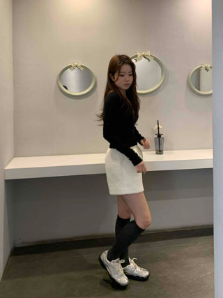 Soft Square Neck Ribbed Slim Long Sleeve Tee