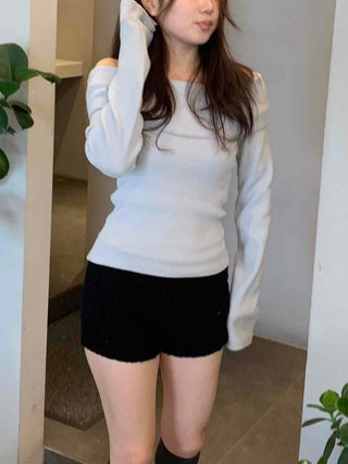 Rolled-up Cut-off Stretch Denim Mini Shorts