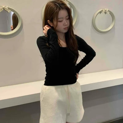 Fleece Banding Cozy High-Waisted Shorts
