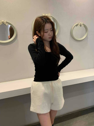 Fleece Banding Cozy High-Waisted Shorts