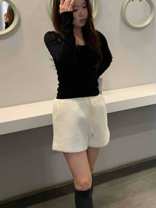 Fleece Banding Cozy High-Waisted Shorts