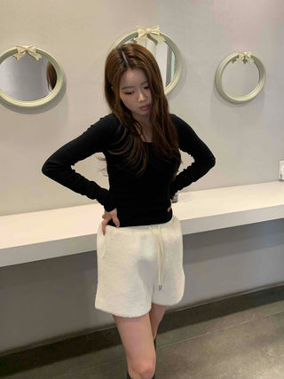 Fleece Banding Cozy High-Waisted Shorts