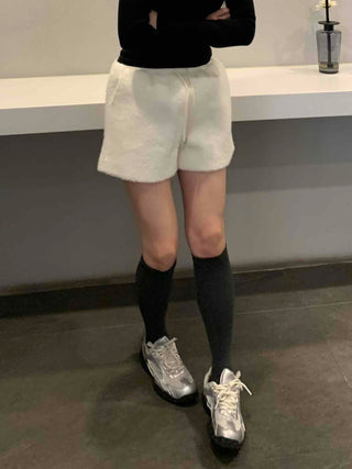 Fleece Banding Cozy High-Waisted Shorts