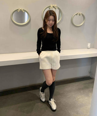 Fleece Banding Cozy High-Waisted Shorts
