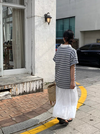 Jomu Lovely Elastic Tiered Maxi Skirt