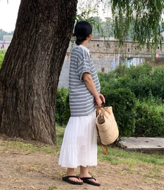 Jomu Lovely Elastic Tiered Maxi Skirt