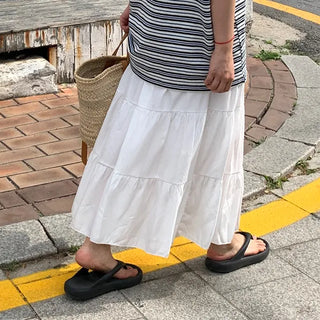 Jomu Lovely Elastic Tiered Maxi Skirt