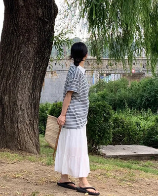 Jomu Lovely Elastic Tiered Maxi Skirt