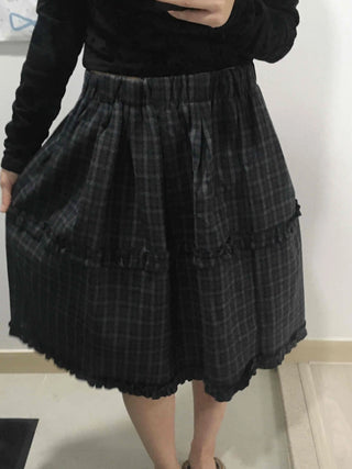 Balloon Shirred Pleated Flare Midi Skirt