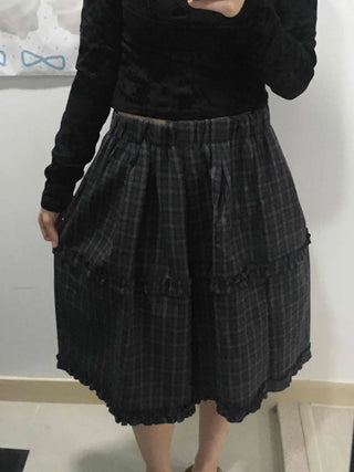 Balloon Shirred Pleated Flare Midi Skirt