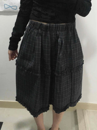 Balloon Shirred Pleated Flare Midi Skirt