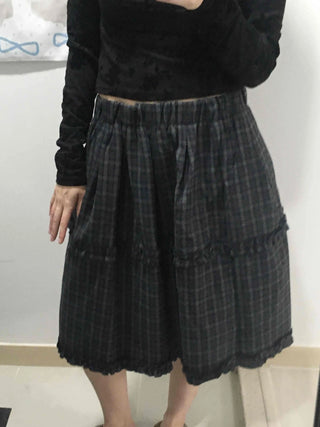 Balloon Shirred Pleated Flare Midi Skirt