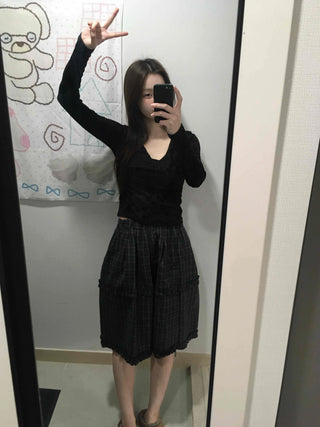 Balloon Shirred Pleated Flare Midi Skirt