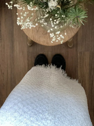 Shearling boucle slim fit H-line long skirt