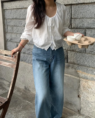 Himo Lovely String Ribbon Blouse